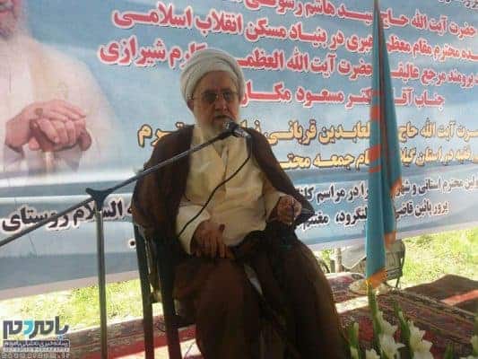 آیت الله زین‌العابدین قربانی در حاشیه مراسم کلنگ‌زنی مسجد امام سجاد(ع) قاضی محله لنگرود (2)
