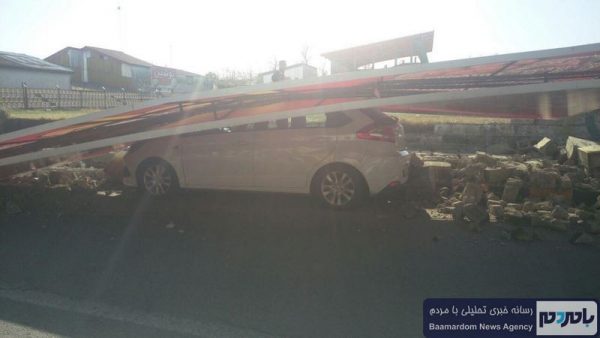 وزش باد شدید و مرگ یک نفر در اهیجان 3 - ریزش دیوار و فوت یک رهگذر در لاهیجان | دستور ویژه فرماندار برای رسیدگی + تصاویر