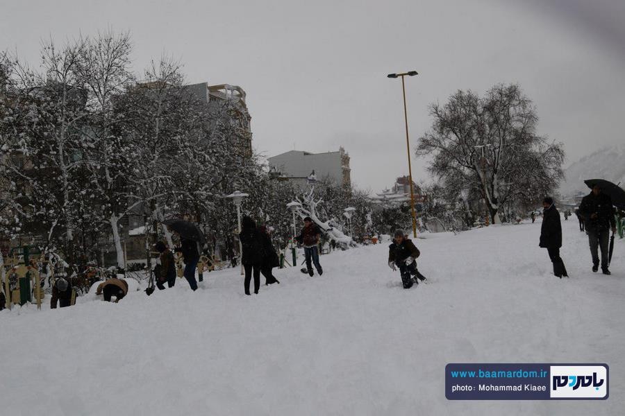 برف 14 بهمن لاهیجان 45 - از شادی شهروندان در یک روز برفی تا سقوط درختان و قطع کابل های برق و مردان پشت صحنه - baamardom