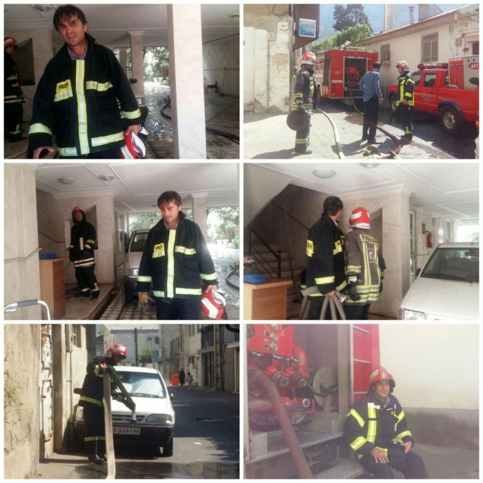 عملیات ۴۲ آتش نشان در پی آتش سوزی آپارتمانی در حاجی آباد رشت