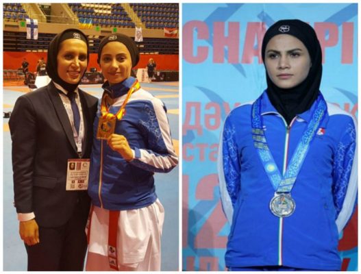 سارا بهمنیار و آویشن باقری 527x400 - کاراته کاهای دختر گیلانی با یک طلا و یک نقره افتخار آفریدند