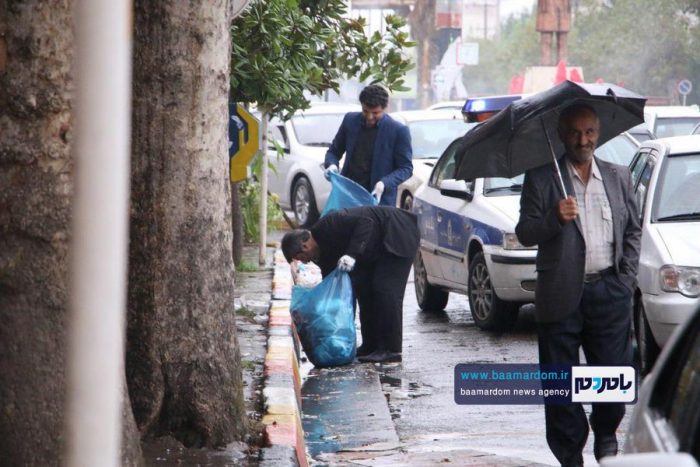 پاکسازی خیابان‌های آستانه اشرفیه از زباله | گزارش تصویری