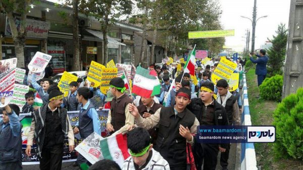 راهپیمایی با شکوه ۱۳ آبان در رودبنه 6 - راهپیمایی با شکوه ۱۳ آبان در رودبنه برگزار شد + تصاویر - 13 آبان