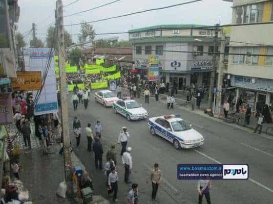 راهپیمایی با شکوه ۱۳ آبان در رودسر 13 - راهپیمایی با شکوه ۱۳ آبان در رودسر برگزار شد + تصاویر - 13 آبان