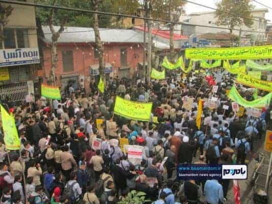 راهپیمایی با شکوه ۱۳ آبان در رودسر 15 - راهپیمایی با شکوه ۱۳ آبان در رودسر برگزار شد + تصاویر - 13 آبان