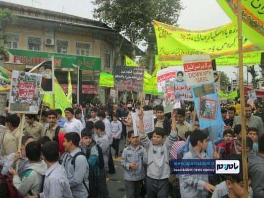 راهپیمایی با شکوه ۱۳ آبان در رودسر 33 - راهپیمایی با شکوه ۱۳ آبان در رودسر برگزار شد + تصاویر - 13 آبان