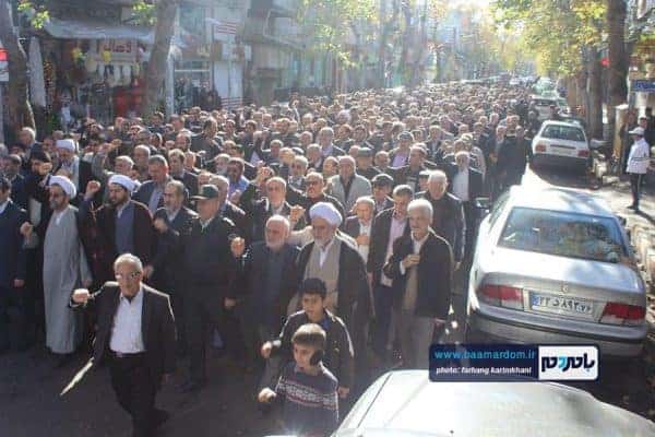 راهپیمایی ضد ترامپ نمازگزاران لاهیجان 2 - جوانان به دود و مواد مخدر پناه نبرند | اظهارات و اقدامات اخیر ترامپ از روی ناتوانی است + تصاویر - بامردم