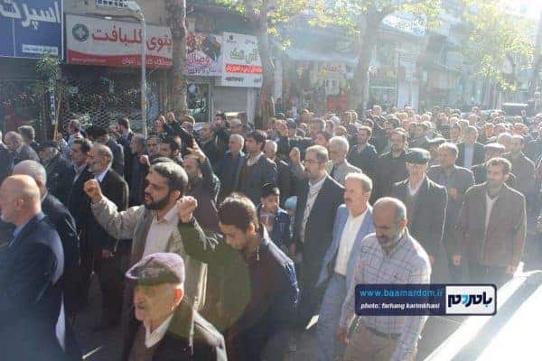 راهپیمایی ضد ترامپ نمازگزاران لاهیجان 3 - جوانان به دود و مواد مخدر پناه نبرند | اظهارات و اقدامات اخیر ترامپ از روی ناتوانی است + تصاویر - بامردم