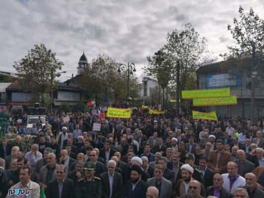 راهپیمایی با شکوه ۱۳ آبان در رودبنه 9 - راهپیمایی با شکوه ۱۳ آبان در رودبنه برگزار شد + تصاویر - 13 آبان