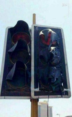 43951 - گرمای اهواز چراغ راهنمایی رانندگی را ذوب کرد + عکس - اهواز