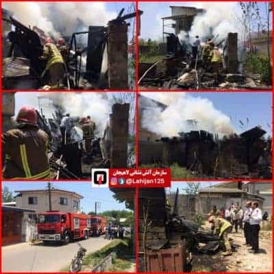 مهار آتش‌سوزی یک انباری در لاهیجان - مهار آتش‌سوزی یک انباری در لاهیجان - آتش‌سوزی