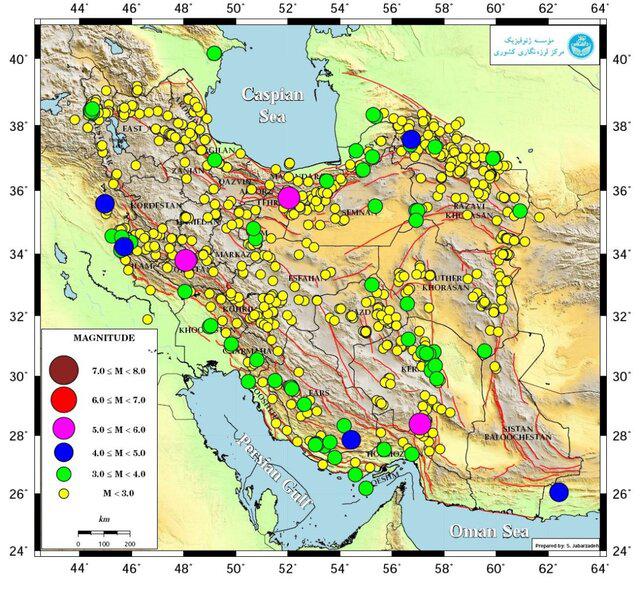 ایران در اردیبهشت امسال ۹۰۰ بار لرزید