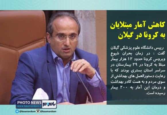 کاهش آمار مبتلایان به کرونا در گیلان - کاهش آمار مبتلایان به کرونا در گیلان/ از 12 هزار بیمار بستری شده به 200 نفر رسیده ایم - کرونا در گیلان
