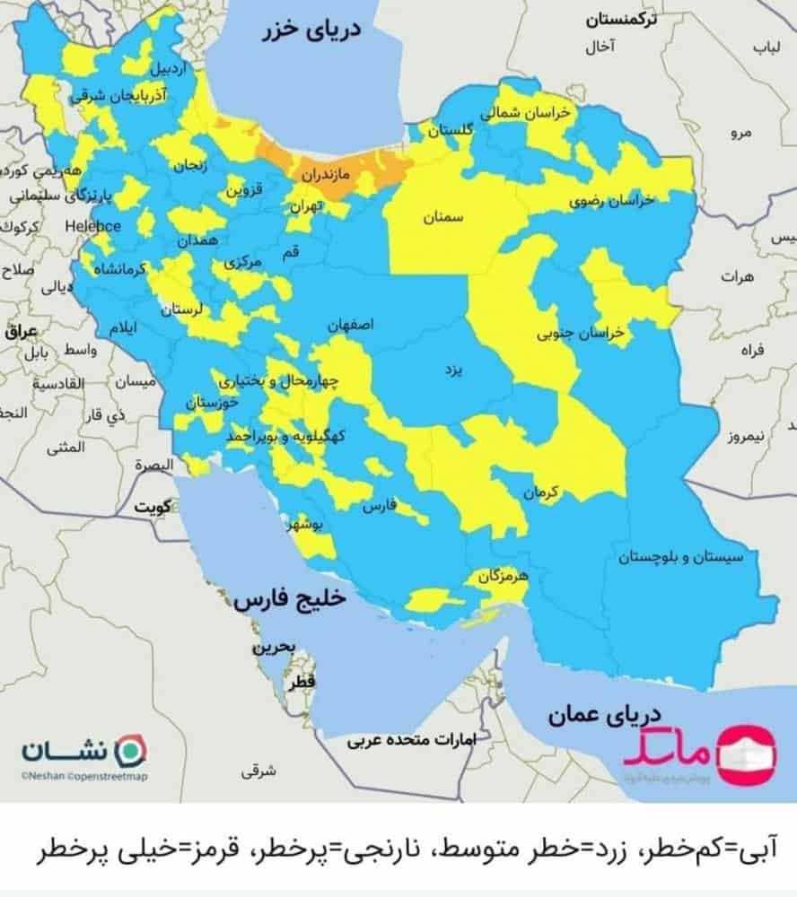 آخرین رنگ بندی شهرستان های گیلان در مقابله با کرونا / صومعه سرا هم نارنجی شد