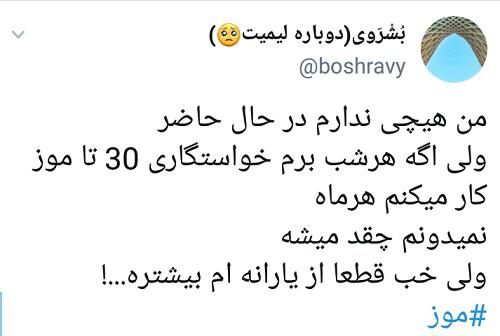 واکنش کاربران توئیتری به قیمت نجومیِ موز 7 - واکنش کاربران توئیتری به قیمت نجومیِ موز / طرح تعویض یارانه با یک کیلو موز! - قیمت موز