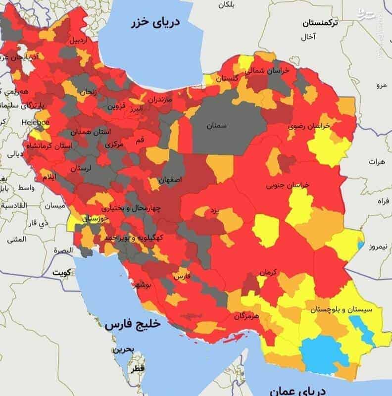 رنگ سیاه به رنگ‌بندی کرونایی شهرهای کشور اضافه شد +نقشه
