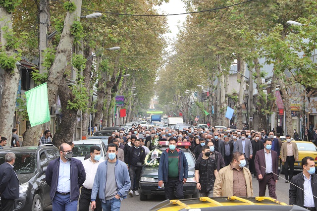 گزارش تصویری 9 - عضو ادوار شورای اسلامی شهر لاهیجان به خاک سپرده شد + گزارش تصویری