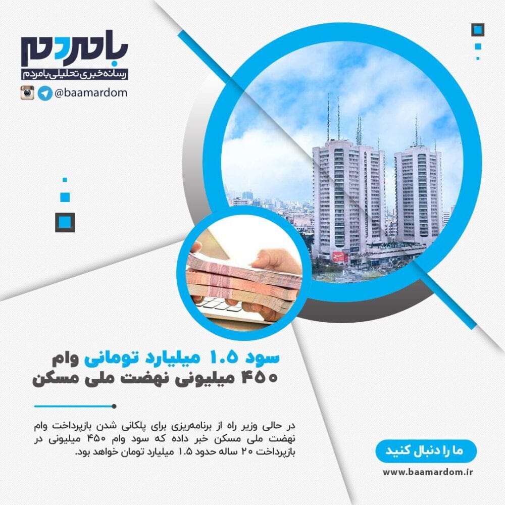 سود 1.5 میلیارد تومانی بازپرداخت پلکانی وام 450 میلیونی نهضت ملی مسکن!