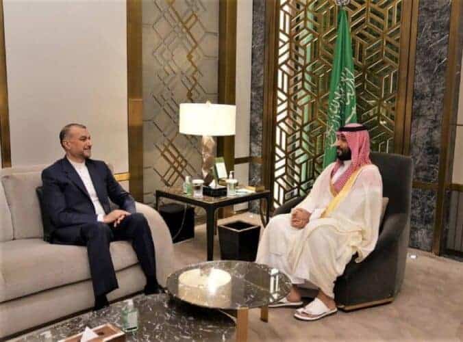 حذف پرچم ایران در دیدار امیرعبداللهیان و بن سلمان 2 - حذف پرچم ایران در دیدار امیرعبداللهیان و بن سلمان+ عکس - پرچم ایران