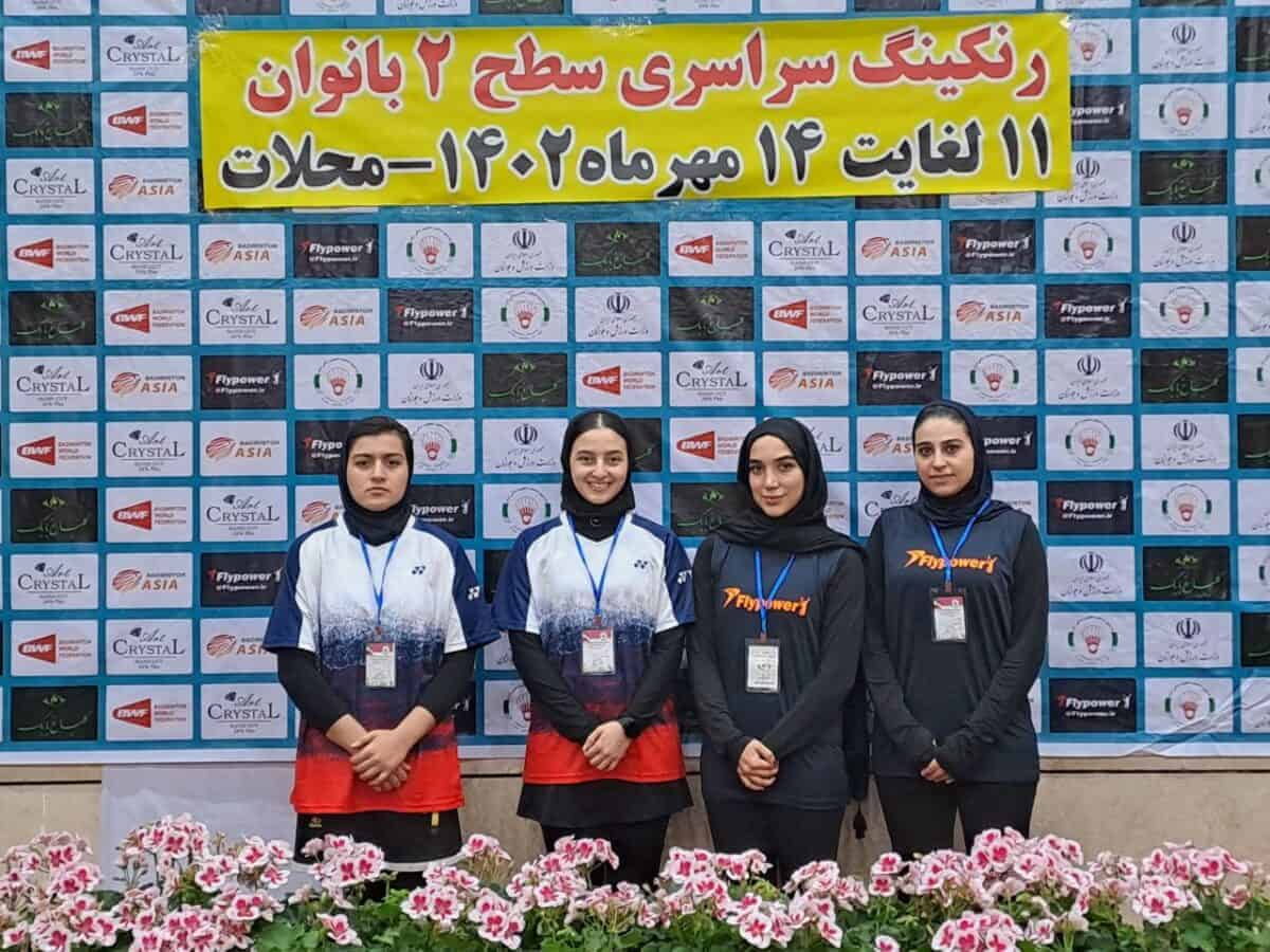 حضور بدمینتون بازان گیلانی در مسابقات رنکینگ سراسری سطح ۲ بانوان در محلات