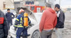 مهار آتش سوزی خودروی سواری با خاموش کننده دستی