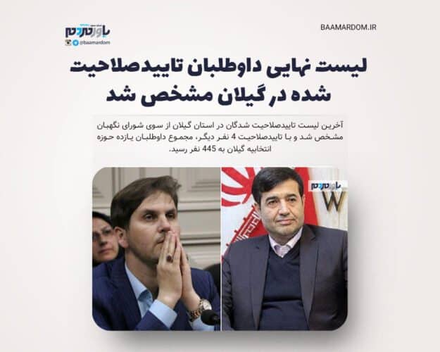 لیست نهایی داوطلبان تاییدصلاحیت شده در گیلان مشخص شد - لیست نهایی داوطلبان تاییدصلاحیت شده در گیلان مشخص شد + اسامی کامل - تاییدصلاحیت