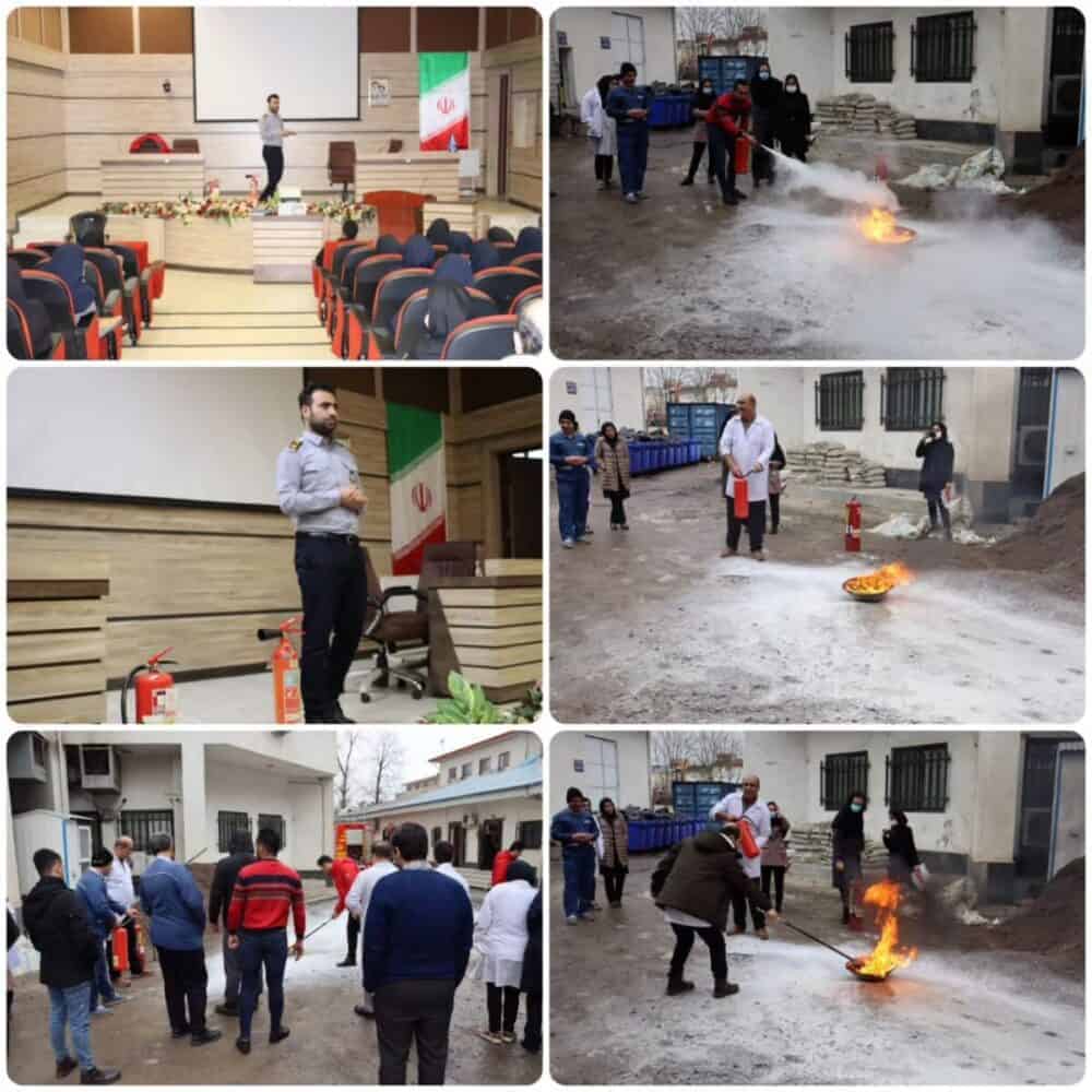 برگزاری آموزش ایمنی و آتش نشانی در بیمارستان رازی رشت