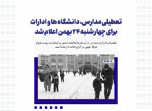 تعطیلی مدارس، دانشگاه ها و ادارات برای چهارشنبه ۲۴ بهمن اعلام شد