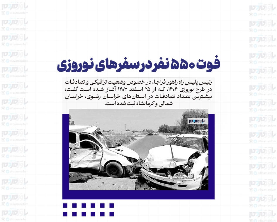 فوت ۵۵۰ نفر در سفرهای نوروزی