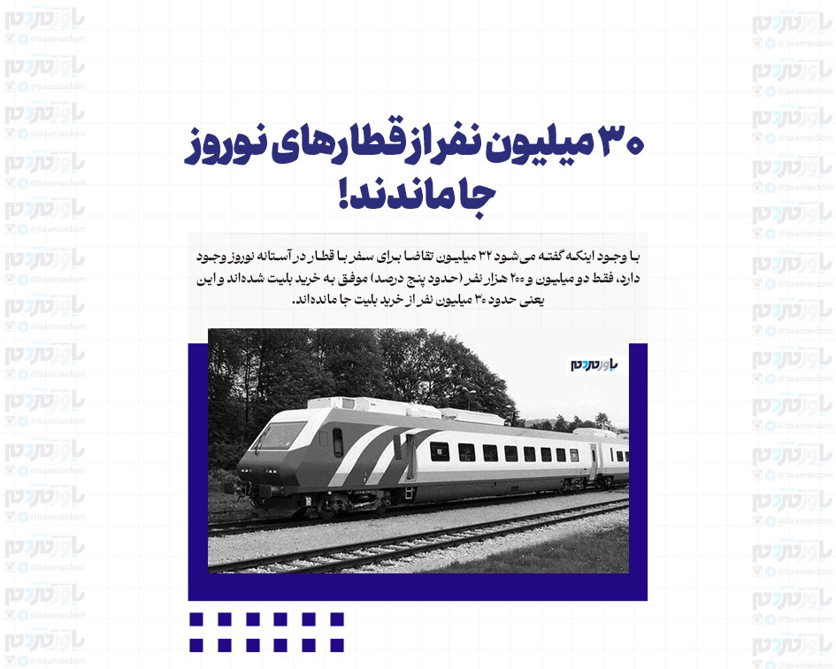 ۳۰ میلیون نفر از قطارهای نوروز جا ماندند!