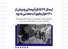 ارسال ۲۴ تانکر آبرسانی و بیش از ۱۳۰ هزار بطری آب معدنی به یزد