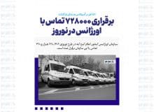 برقراری ۷۲۸۰۰۰ تماس با اورژانس در نوروز / ۱۵۷ نفر در آمبولانس به زندگی بازگشتند