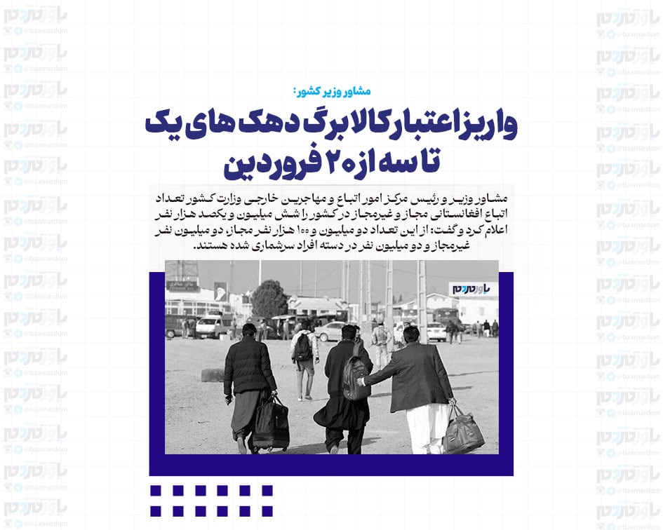تعداد اتباع افغانستانی کشور ۶.۱ میلیون نفر است