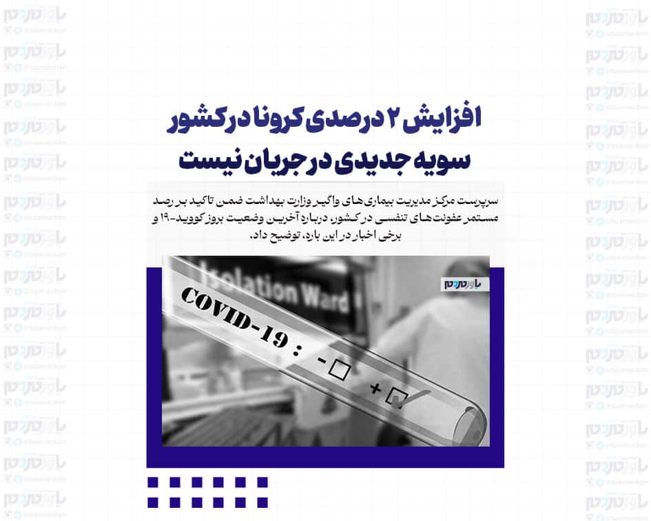 افزایش ۲ درصدی کرونا در کشور/ سویه جدیدی در جریان نیست