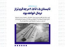 تابستان ۱.۵ تا ۲.۵ درجه گرم تر از نرمال خواهد بود