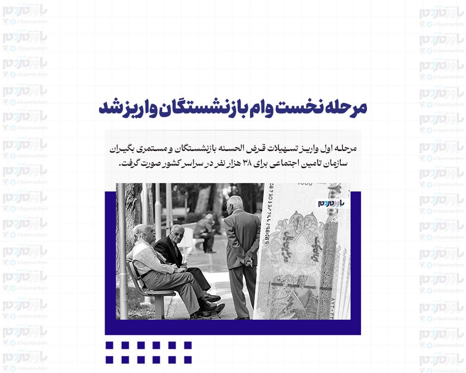مرحله نخست وام بازنشستگان واریز شد