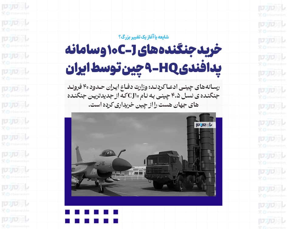 خرید جنگنده‌های J-10C و سامانه پدافندی HQ-9 چین توسط ایران