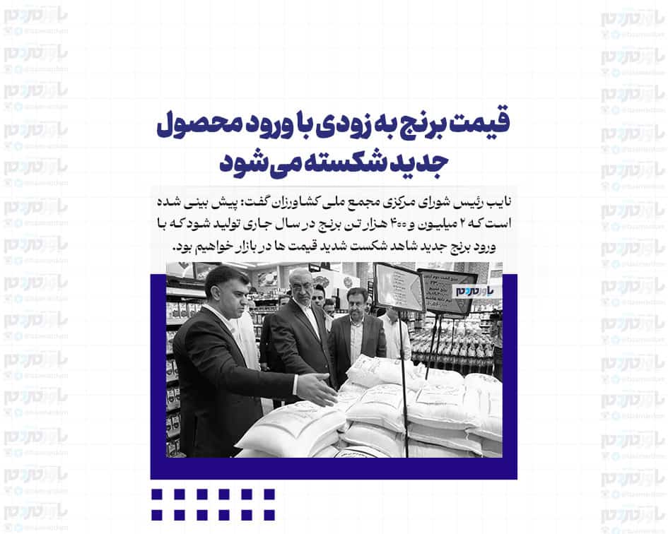 قیمت برنج به زودی با ورود محصول جدید شکسته می‌شود
