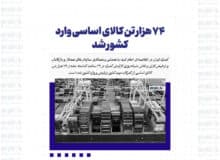 ۷۴ هزار تن کالای اساسی وارد کشور شد