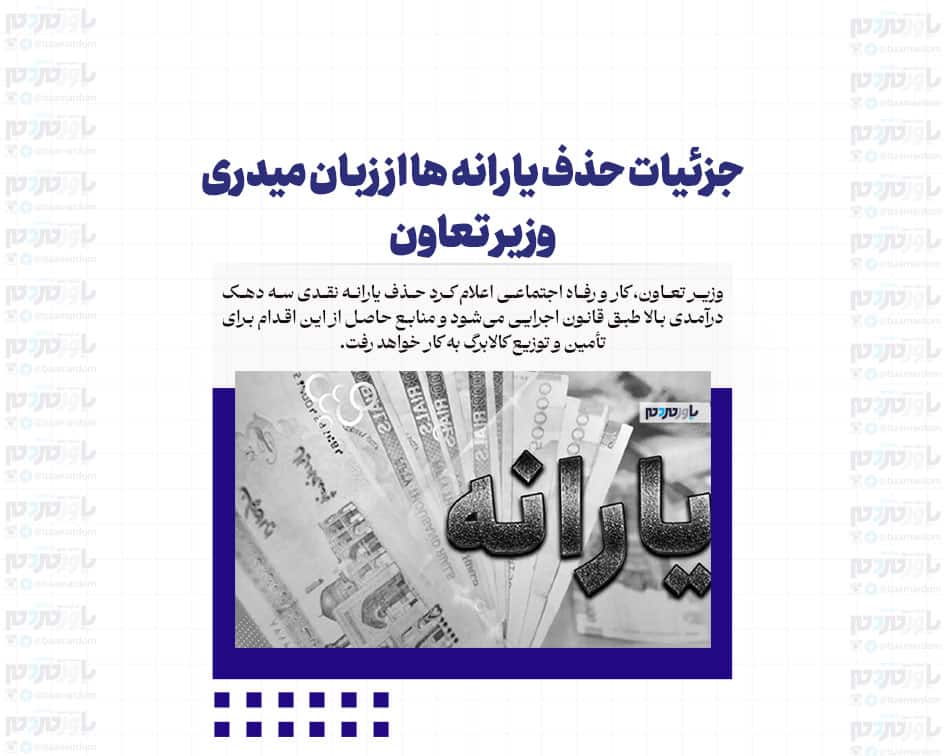 جزئیات حذف یارانه ها از زبان میدری وزیر تعاون + دلایل