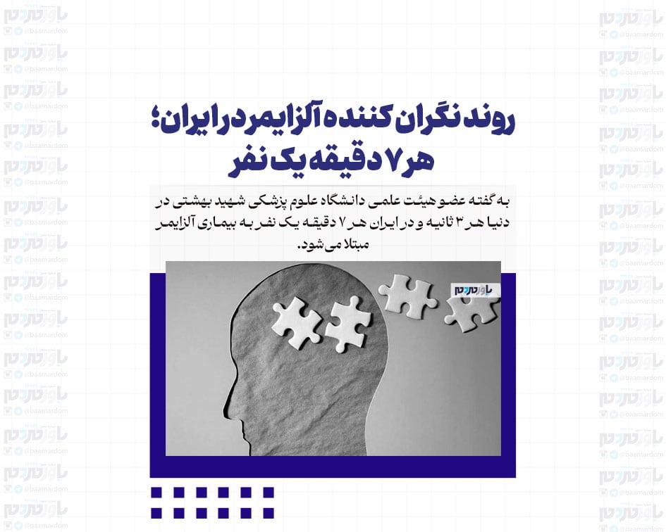 روند نگران کننده آلزایمر در ایران؛ هر ۷ دقیقه یک نفر