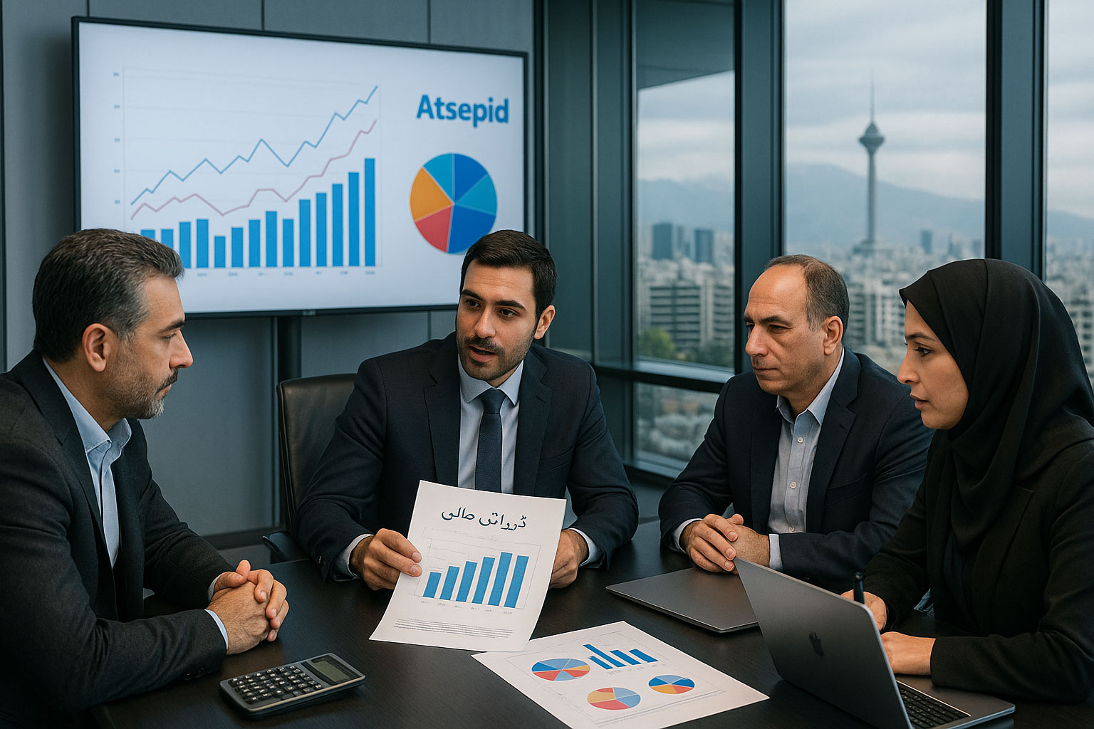 A group of men in a meeting AI-generated content may be incorrect.