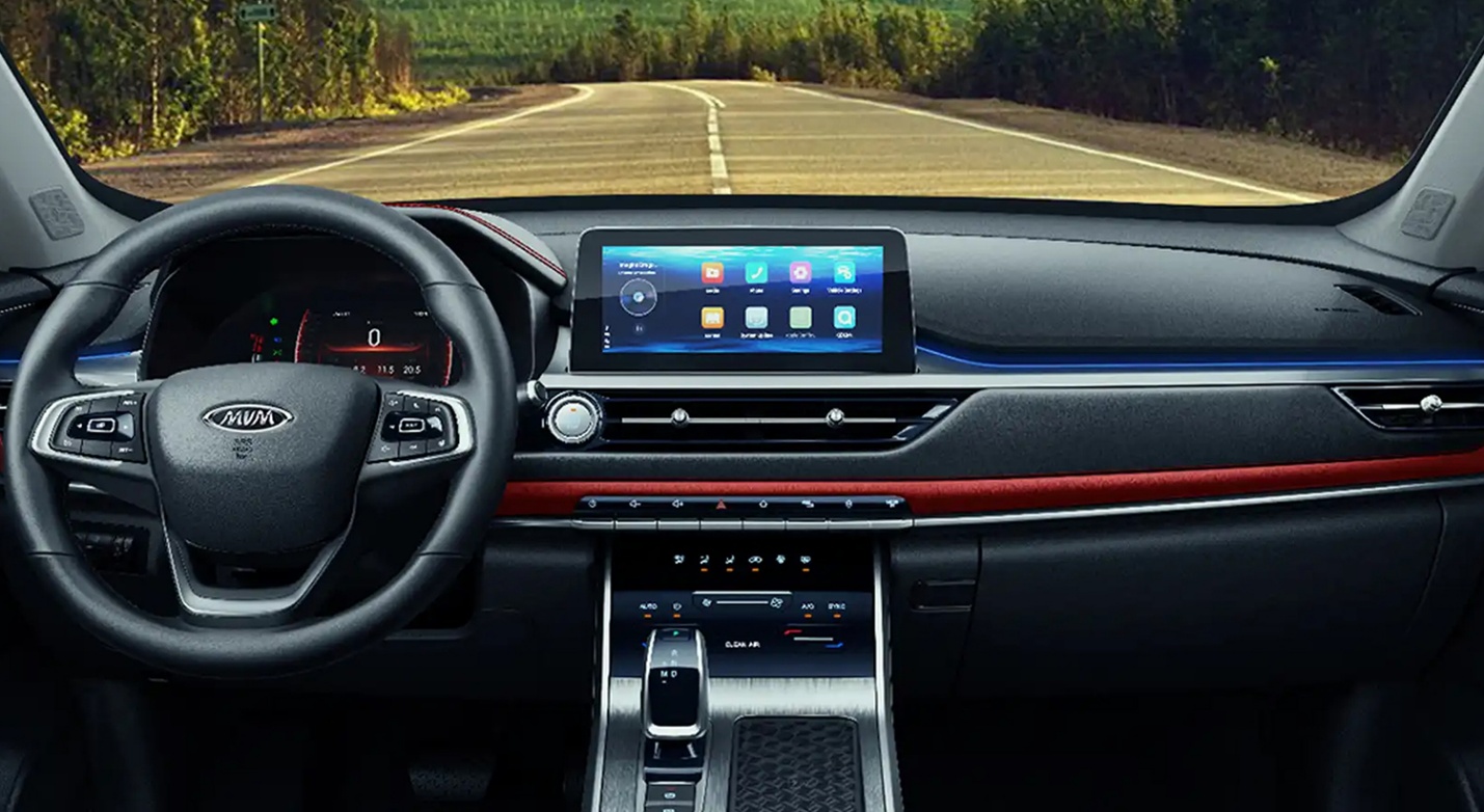 The inside of a car