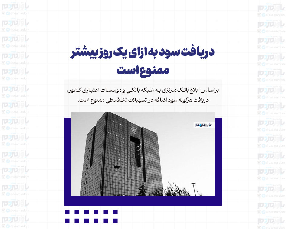 دریافت سود به ازای یک روز بیشتر ممنوع است