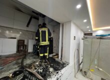 مهار آتش سوزی منزل مسکونی در جماران رشت