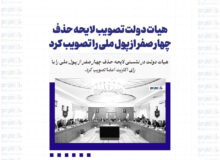 هیات دولت تصویب لایحه حذف چهار صفر از پول ملی را تصویب کرد