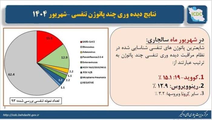 t3 1758964456 63598384 - کرونا در راس ویروس های تنفسی در گردش کشور در شهریور ماه - تنفسی