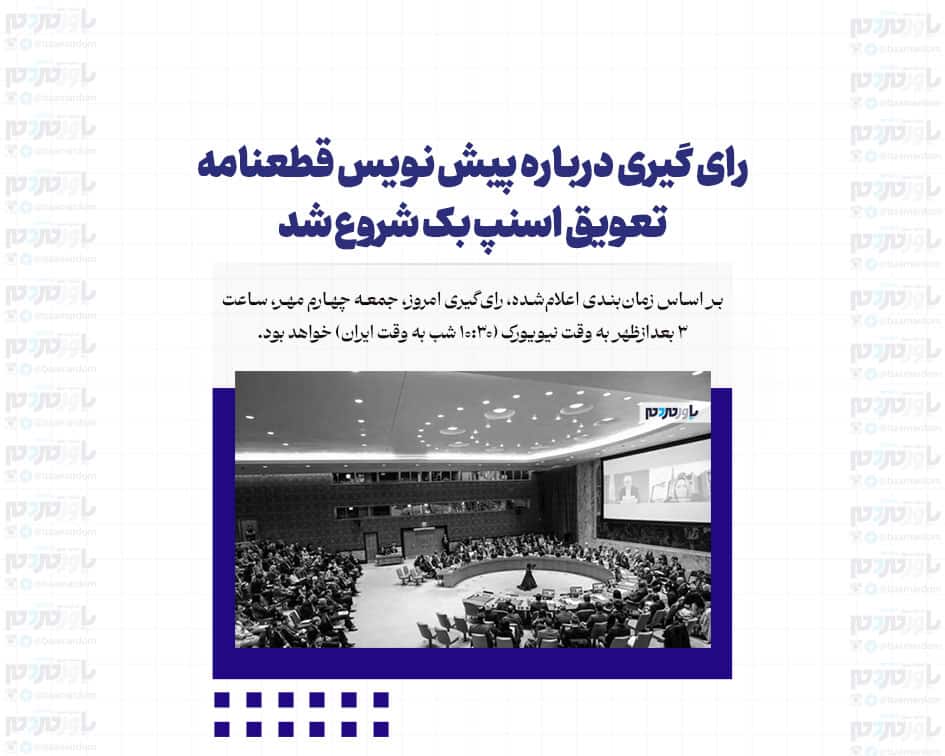 رای گیری درباره پیش نویس قطعنامه تعویق اسنپ بک شروع شد