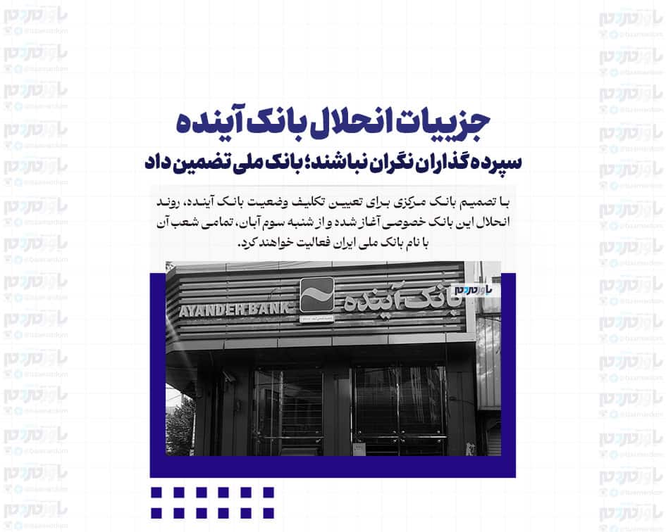 جزییات انحلال بانک آینده/ سپرده گذاران نگران نباشند؛ بانک ملی تضمین داد