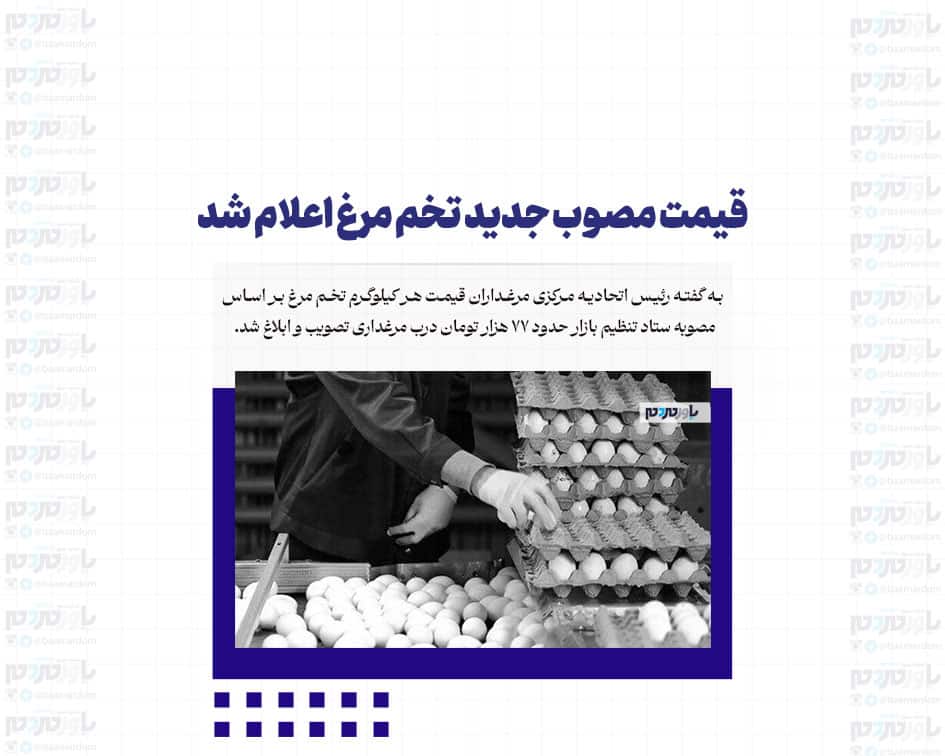قیمت مصوب جدید تخم مرغ اعلام شد